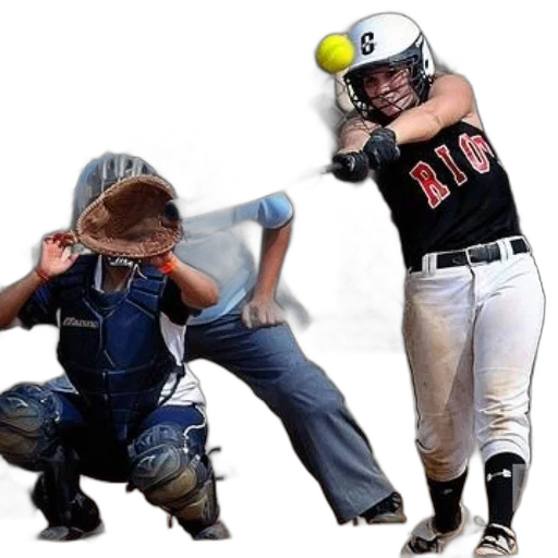 female, softball, player, black transparent PNG cut-out