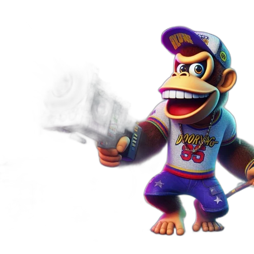 3d render, concept art, donkey, kong transparent PNG cut-out