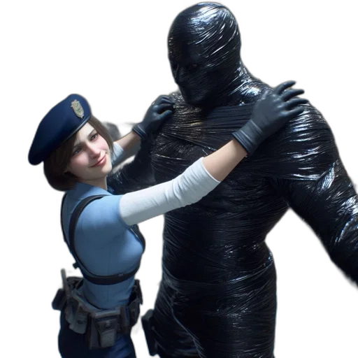staff, weapon, jacket, mask transparent PNG cut-out