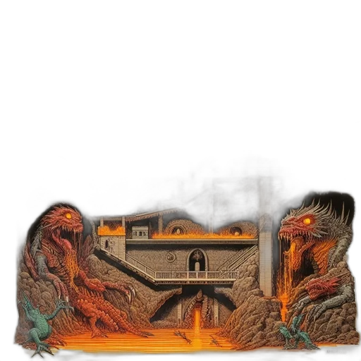 building, hair, dragon, concept art transparent PNG cut-out