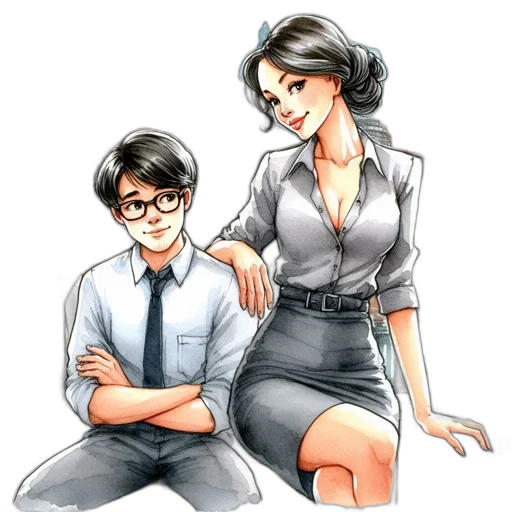 dress, staff, comic book art, cartoon transparent PNG cut-out
