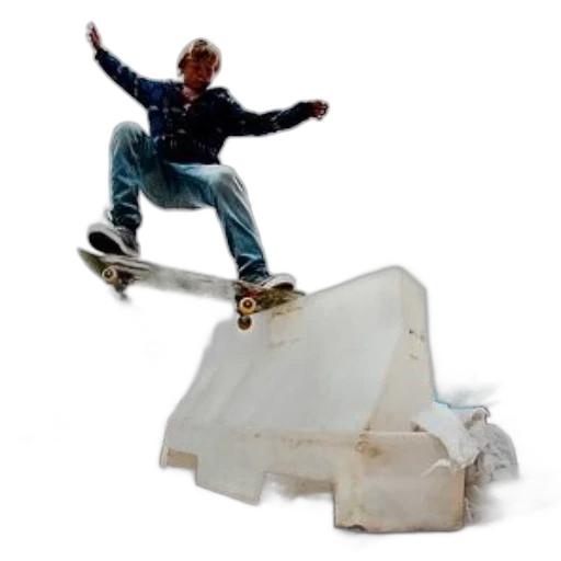 furniture, jacket, skateboarder, performs transparent PNG cut-out