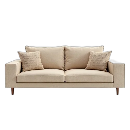 furniture, 3d render, earth tones, beige transparent PNG cut-out