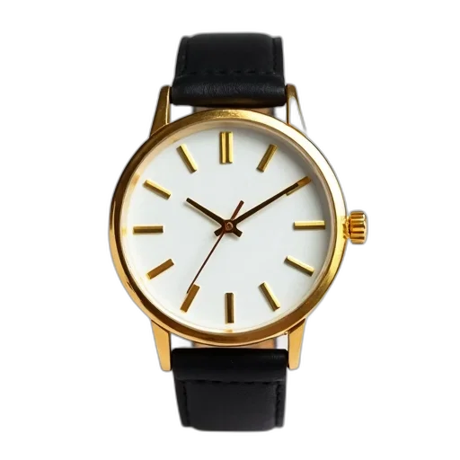 jewelry, gold, black, wristwatch transparent PNG cut-out
