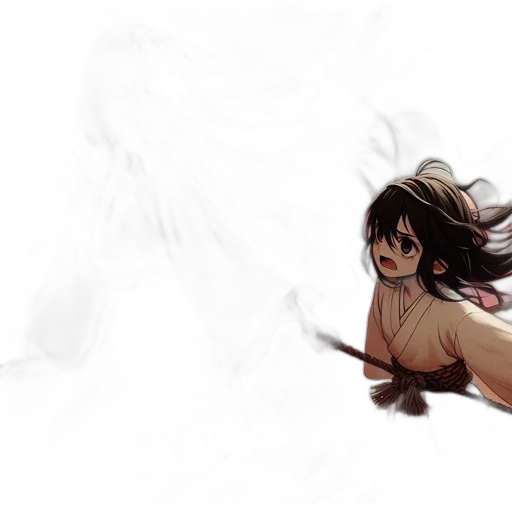 sword, creature, weapon, hair transparent PNG cut-out