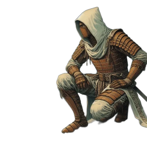 mask, jacket, staff, sword transparent PNG cut-out