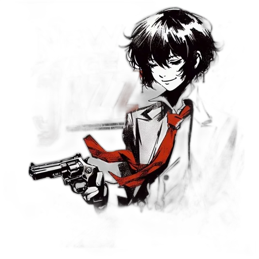 weapon, staff, jacket, robot transparent PNG cut-out