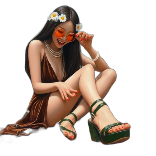 jewelry, shoes, dress, photorealistic transparent PNG cut-out