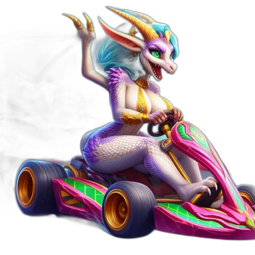 dragon, car, concept art, vaporwave transparent PNG cut-out