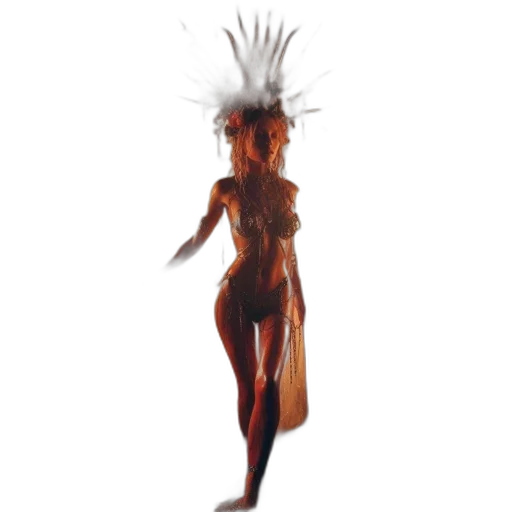 dress, creature, hair, mask transparent PNG cut-out