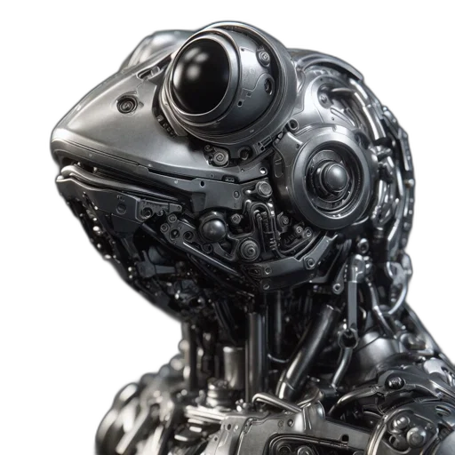 robot, face, animal, 3d render transparent PNG cut-out