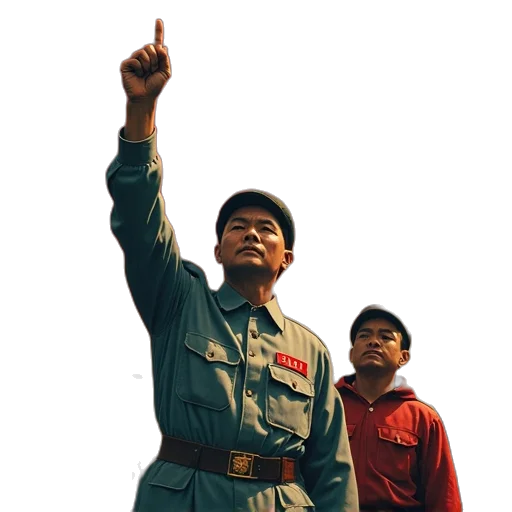 jacket, staff, weapon, propaganda transparent PNG cut-out