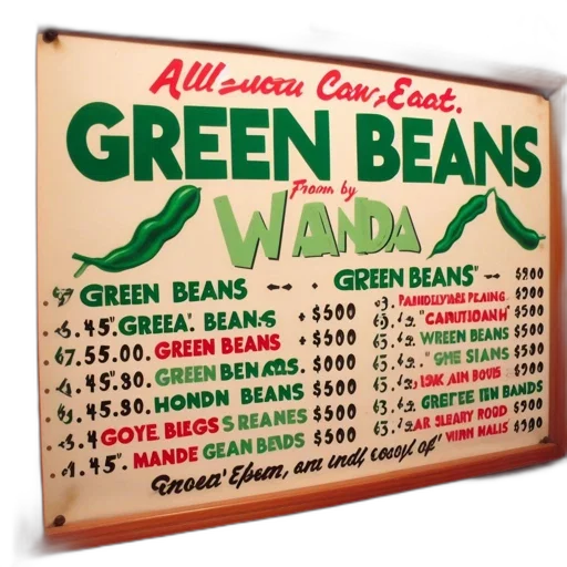 food, green, vintage-style, sign transparent PNG cut-out