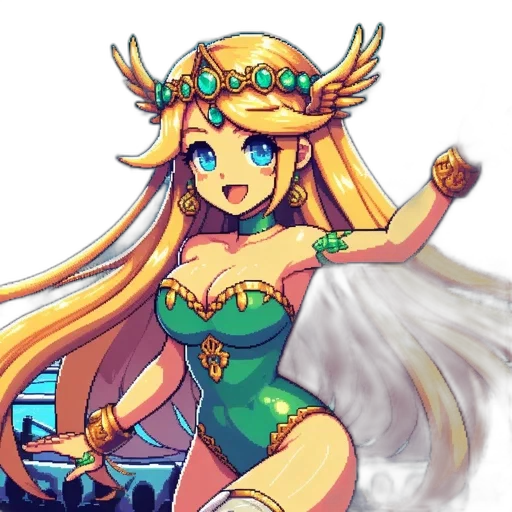 dragon, crown, dress, staff transparent PNG cut-out