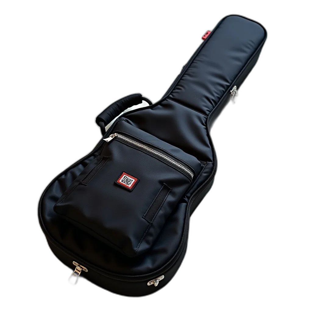 jacket, 3d render, black, guitar transparent PNG cut-out