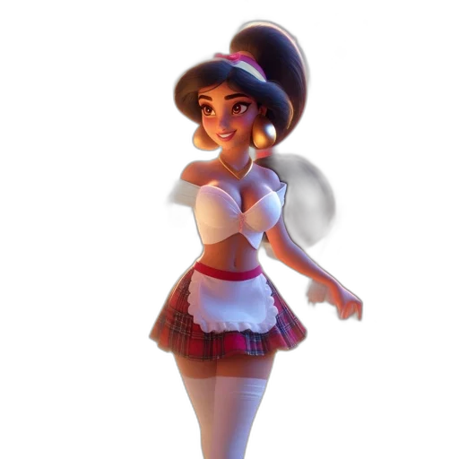 hat, staff, dress, 3d render transparent PNG cut-out