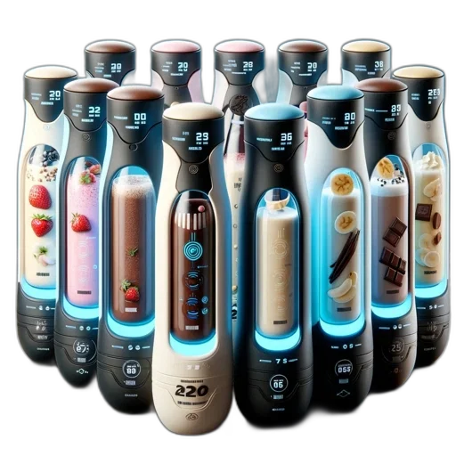 bottle, staff, futuristic-style, blenders transparent PNG cut-out