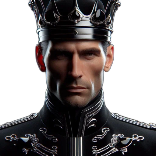 crown, face, staff, 3d render transparent PNG cut-out