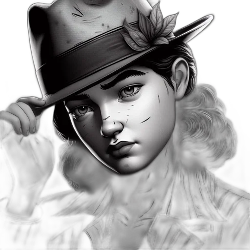 hat, face, photorealistic, fantasy art transparent PNG cut-out