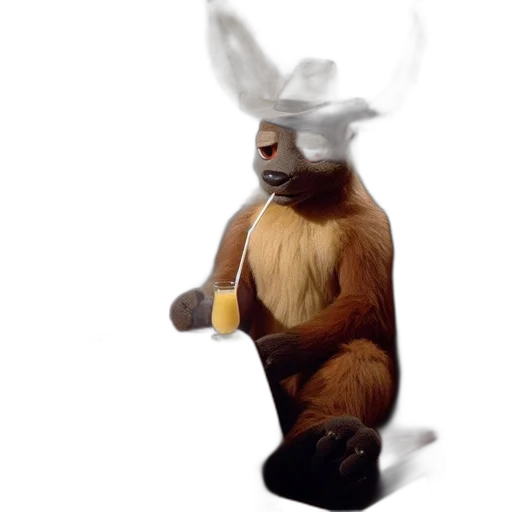 animal, hat, staff, creature transparent PNG cut-out