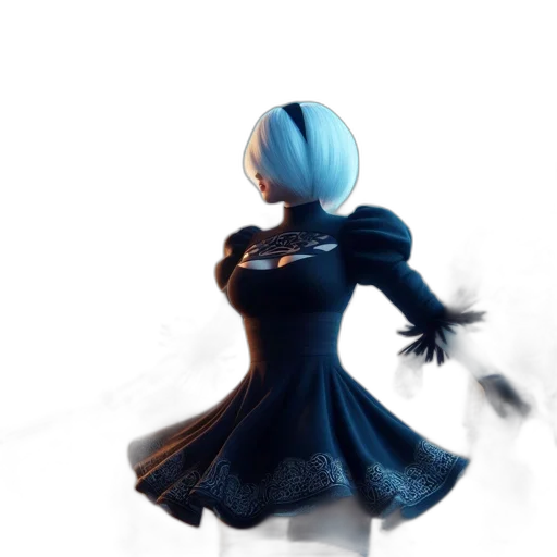 dress, robot, staff, crown transparent PNG cut-out