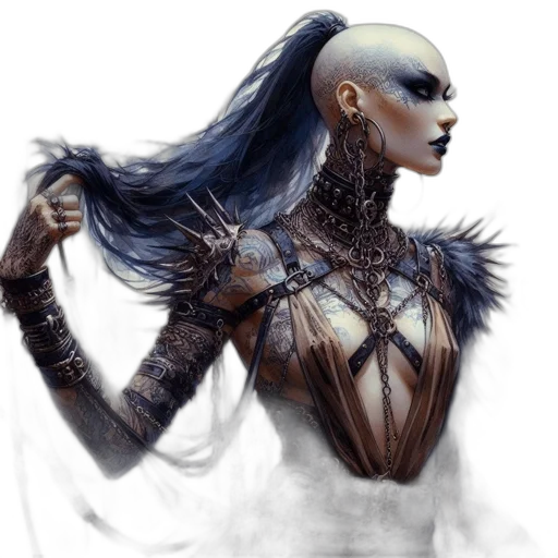 mask, hair, jewelry, dress transparent PNG cut-out