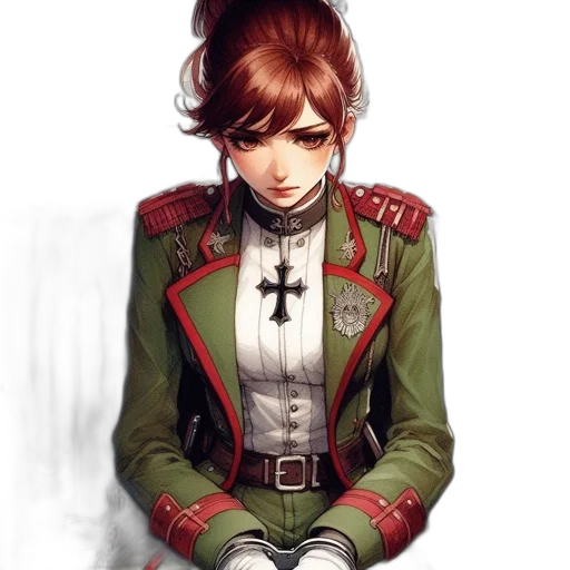 jacket, staff, face, weapon transparent PNG cut-out