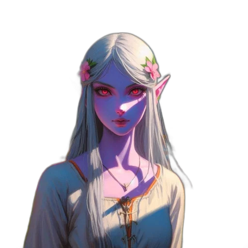 face, staff, dress, flower transparent PNG cut-out
