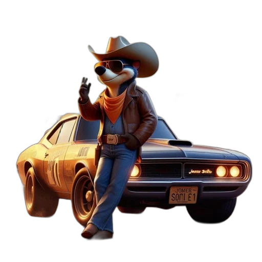 car, hat, jacket, concept art transparent PNG cut-out
