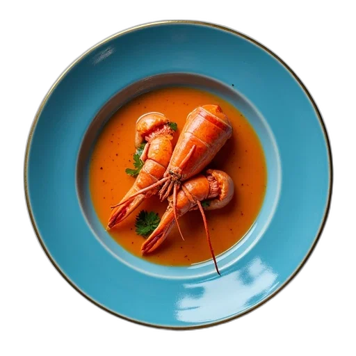 food, blue, plate, lobster transparent PNG cut-out