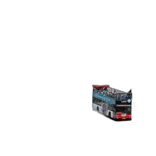 3d render, double-decker, bus, driving transparent PNG cut-out