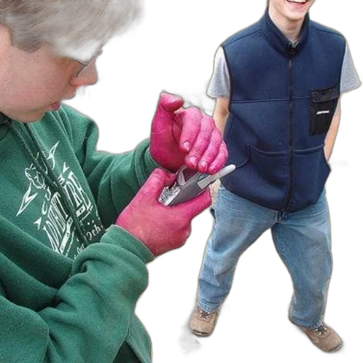 jacket, staff, weapon, person transparent PNG cut-out