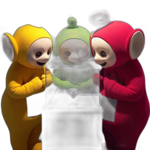 3d render, concept art, pixel art, three transparent PNG cut-out