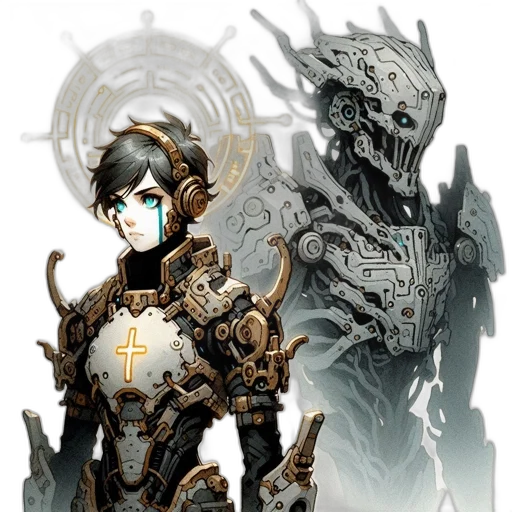robot, weapon, concept art, fantasy art transparent PNG cut-out