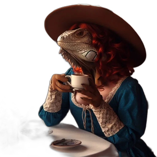 dragon, hat, food, creature transparent PNG cut-out