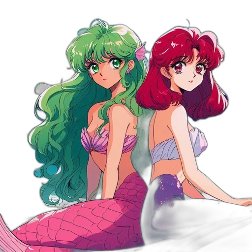vaporwave, anime, watercolor, concept art transparent PNG cut-out