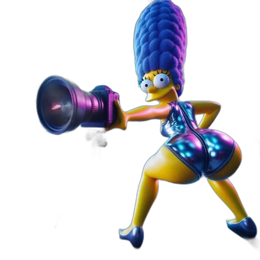 weapon, staff, robot, hair transparent PNG cut-out