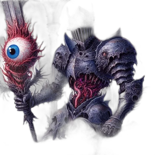 creature, mask, dragon, staff transparent PNG cut-out