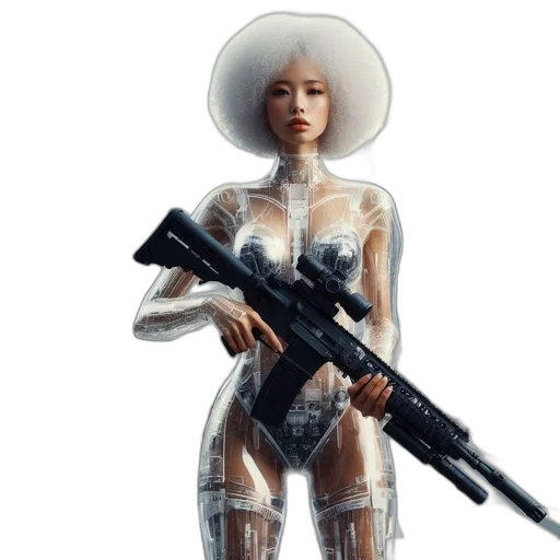 robot, weapon, dress, staff transparent PNG cut-out
