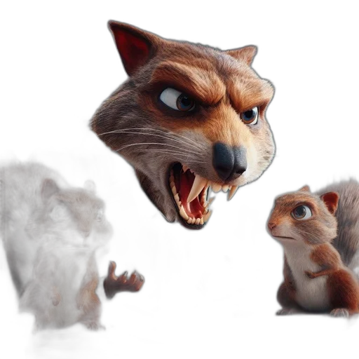 animal, concept art, photorealistic, 3d render transparent PNG cut-out