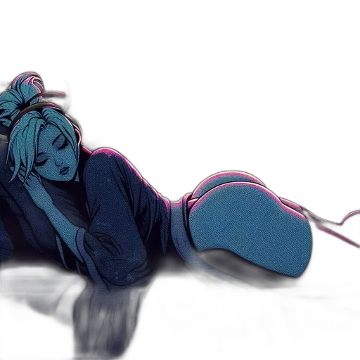 concept art, cyberpunk, comic book art, watercolor transparent PNG cut-out
