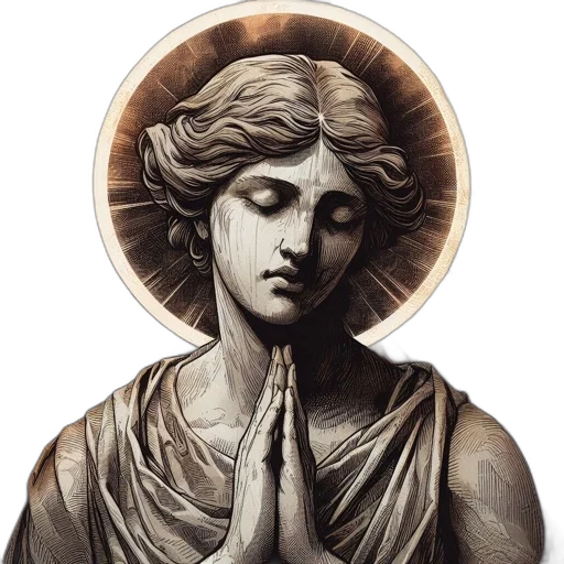 photorealistic, angelic, figure, donning transparent PNG cut-out