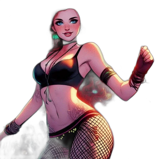comic book art, concept art, cyberpunk, fantasy art transparent PNG cut-out