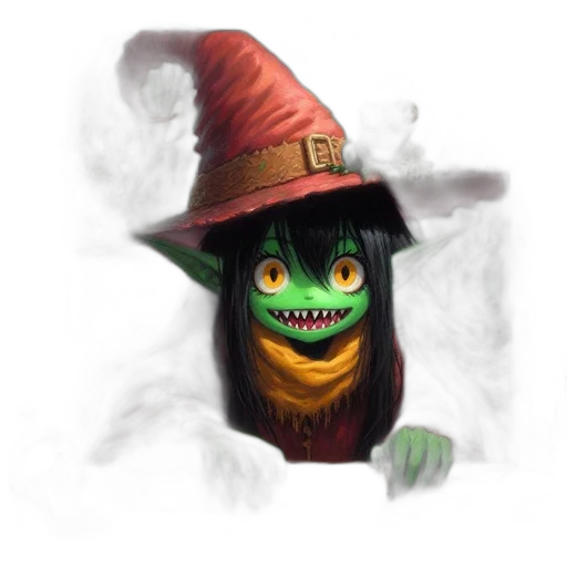 hat, mask, staff, creature transparent PNG cut-out