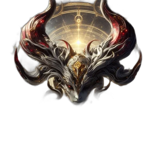dragon, mask, crown, hair transparent PNG cut-out
