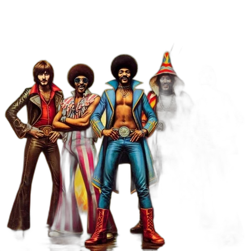 staff, concept art, five, men transparent PNG cut-out
