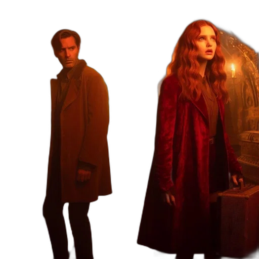 jacket, umbrella, concept art, fog transparent PNG cut-out