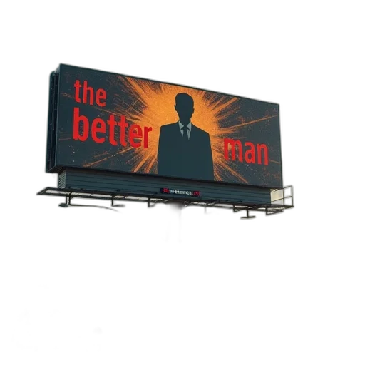better, man, billboard transparent PNG cut-out