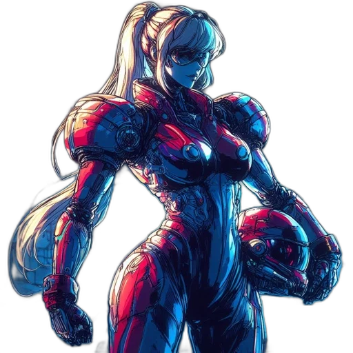 robot, dress, weapon, comic book art transparent PNG cut-out