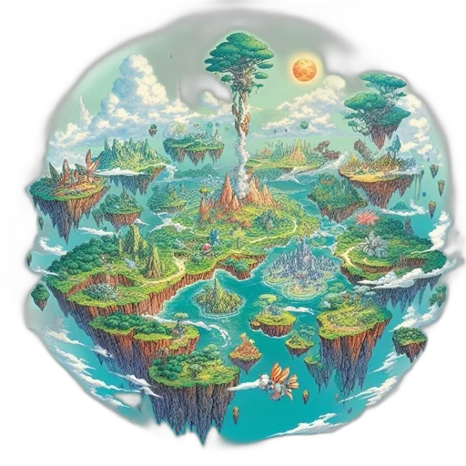 concept art, fantasy art, pixel art, 3d render transparent PNG cut-out